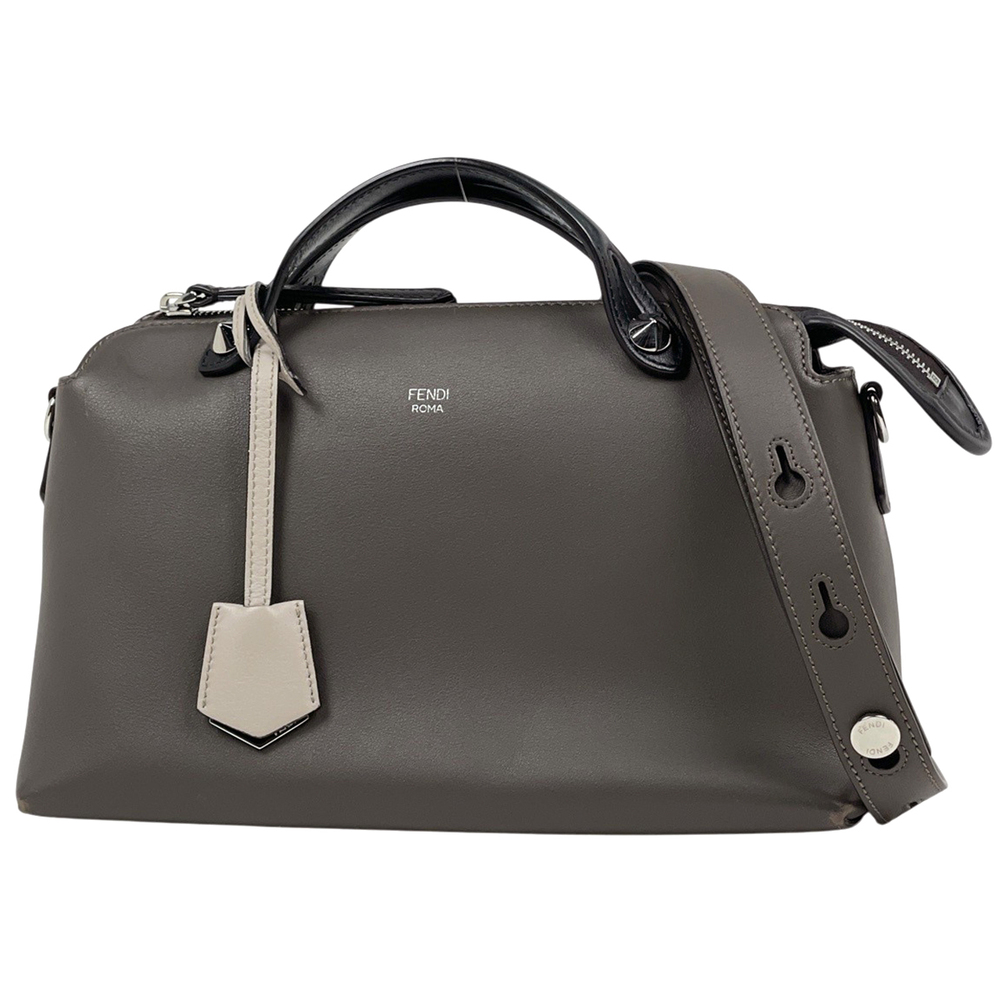 Fendi By The Way Leather Bag Greige Gray